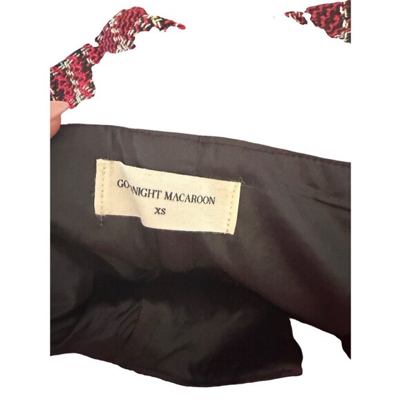 GOODNIGHT MACAROON Red Black Gold Boucle Skirt Size XS - Picture 6 of 6
